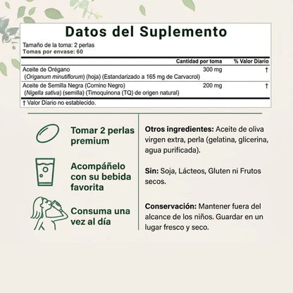 60 Cápsulas de aceite de Orégano Vellaskim™